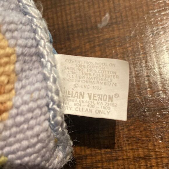 Vintage Lilian Vernon Embroidered Bunny Pillow with Floral Design - Picture 3 of 4